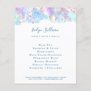 pastel blue watercolor glitter flyer