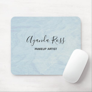 Pastel blue watercolor marble mouse mat
