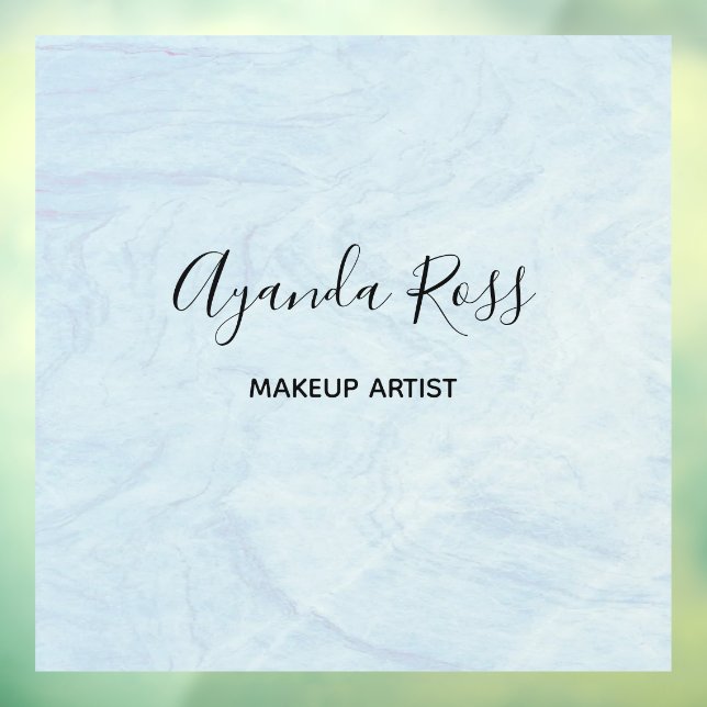 Pastel blue watercolor marble window cling (Sheet 3)