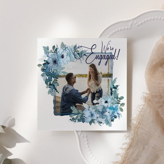 Pastel Blue Watercolor Roses Elegant Engagement (Creator Uploaded)