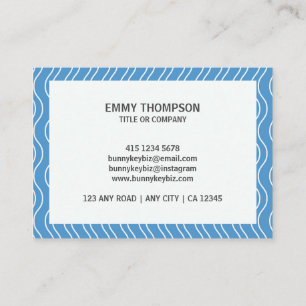 Pastel Blue Wave QR Scan Company Business Card