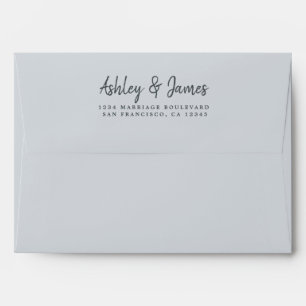 Pastel Blue Wedding Return Address Envelope