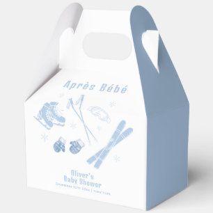 Pastel Blue Winter Après Bébé Ski Boy Baby Shower  Favour Box