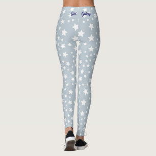 Pastel Blue with Stars Leggings