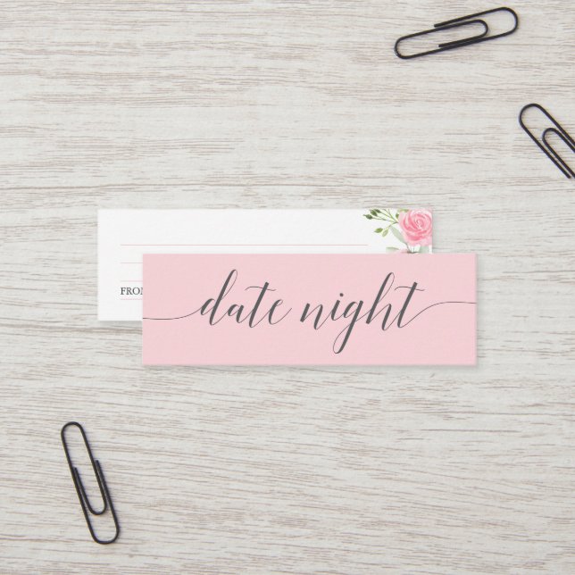 Pastel Blush Bridal Shower Date Night Jar Cards (Front/Back In Situ)