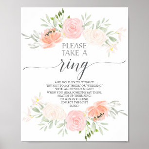 Pastel Blush Bridal Shower Ring Game Poster