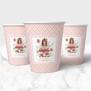 Pastel Blush Cute Fairy 5th Birthday Party Paper Cups