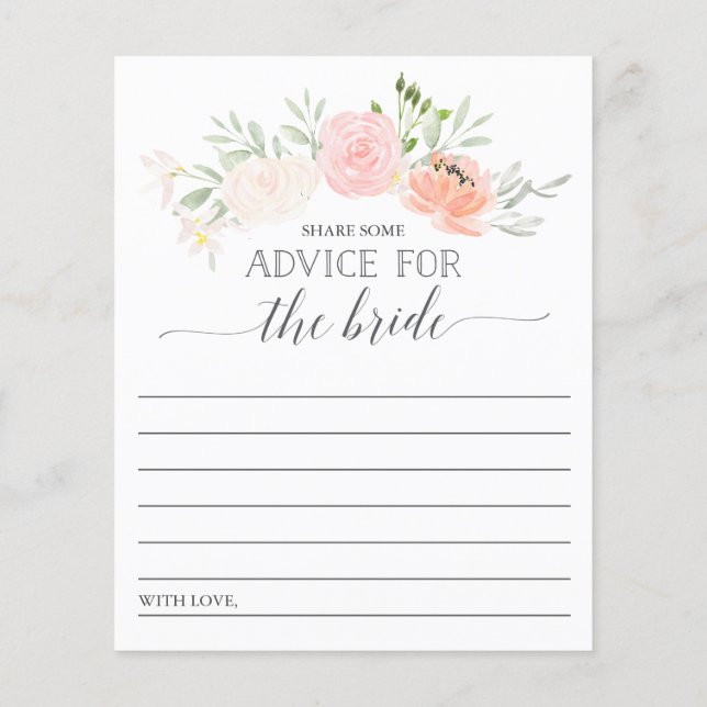 Pastel Blush Double Sided Bridal Shower Date Night Flyer (Back)