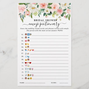 Pastel Blush Floral Botanical Bridal Shower Game