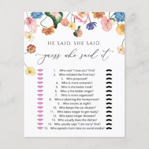 Pastel Blush Floral Bridal Shower Game