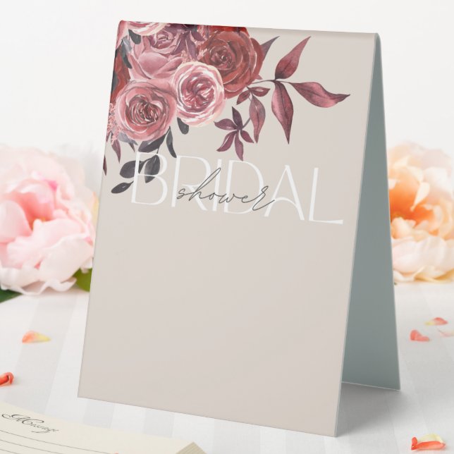 PASTEL BLUSH FLORAL BURGUNDY BRIDAL SHOWER  (In SItu (Wedding))