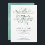 Pastel Blush Greenery Bat Mitzvah Invitation<br><div class="desc">Organic inspired greenery blush pink and mint pastel shades bat mitzvah invitation designed to be quickly and easily customised to your event specifics.</div>