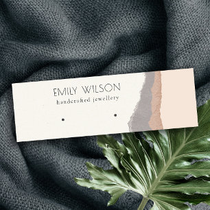 Pastel Blush Kraft Mountain Wave Earring Display Mini Business Card