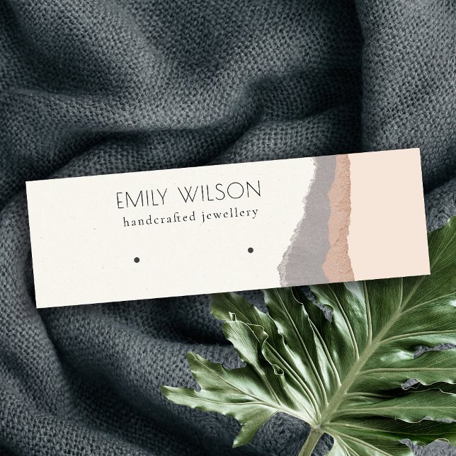 Pastel Blush Kraft Mountain Wave Earring Display Mini Business Card (Creator Uploaded)