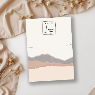 Pastel Blush Kraft Mountain Wave Necklace Display Business Card