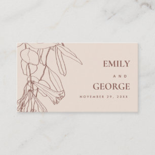 PASTEL BLUSH LINE DRAWING FLORAL WEDDING WEBSITE BUSINESS CARD
