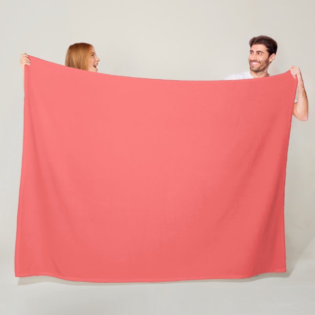 Pastel Blush Peach Solid Colour Fleece Blanket (In Situ)