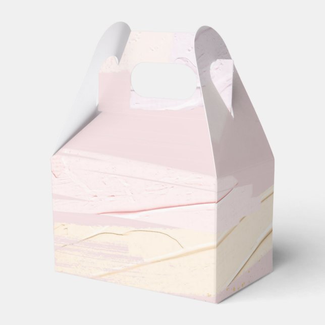 Pastel Blush Pink and Gold Paint Splash Favour Box (Front Side)