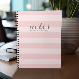 Pastel Blush Pink and Grey Notes for Women Notebook