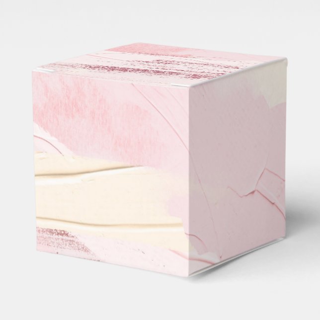 Pastel Blush Pink and Rose Gold Paint Splash Favour Box (Front Side)