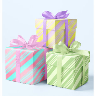 Pastel Blush Pink Baby Blue Lavender Green Easter Wrapping Paper Sheet