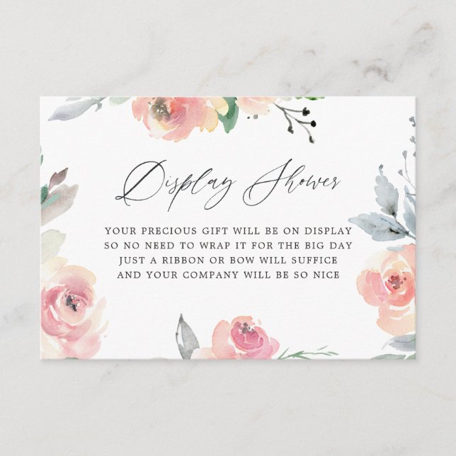 Pastel Blush Pink Bridal Shower Display Shower Enclosure Card (Front)