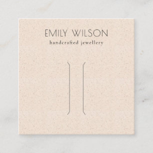 Pastel Blush Pink Ceramic Texture Hair Pin Display Square Business Card