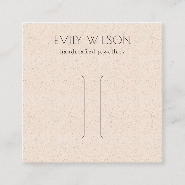 Pastel Blush Pink Ceramic Texture Hair Pin Display Square Business Card (Front)