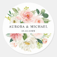 Pastel Blush Pretty Pink Floral Botanical Wedding
