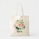 Pastel Blush Pretty Pink Floral Botanical Wedding Tote Bag<br><div class="desc">Elegant Blush pink / peach spring floral botanical wedding favour tote bag featuring a bouquet of soft pastel watercolor roses, peonies and hydrangeas in shades of blush pink, peach and cream with lush green botanical leaves and eucalyptus leaves. A modern design choice that is perfect for spring and summer sage...</div>