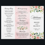 Pastel Blush Pretty Pink Floral Wedding Program<br><div class="desc">Elegant Blush pink / peach spring floral botanical wedding program featuring a bouquet of soft pastel watercolor roses, peonies and hydrangeas in shades of blush pink, peach and cream with lush green botanical leaves and eucalyptus leaves. A modern design choice that is perfect for spring and summer sage blush pink...</div>