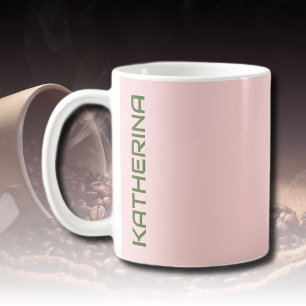 Pastel Blush Solid Colour Personalised  Coffee Mug