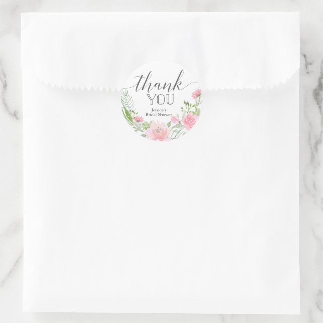 Pastel Blush Thank You Favour Sticker (Bag)