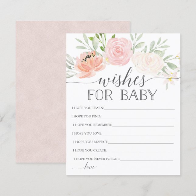 Pastel Blush Wishes For Baby (Front/Back)