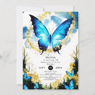 Pastel Boho Butterfly Birthday Invitation