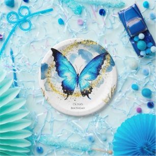  Pastel Boho Butterfly Birthday Paper Plate