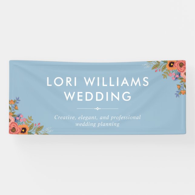 Pastel Boho Floral Bouquets Business Name Banner (Horizontal)
