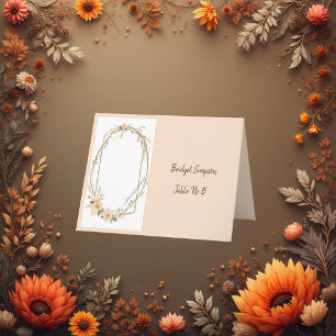 pastel boho Floral wreath Single Guest seat Card