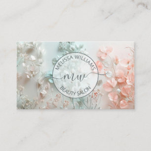 Pastel Boho Flowers Logo Business Card