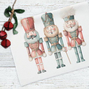 Pastel Boho Nutcracker Script Christmas  Tea Towel