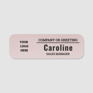 Pastel Boho Ombre Customisable Logo Employee Name Tag