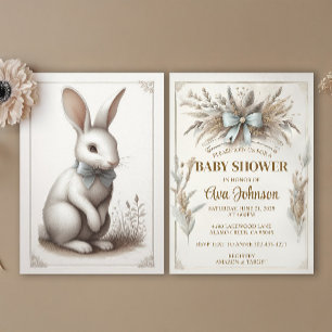 Pastel Boho Rabbit Invitation