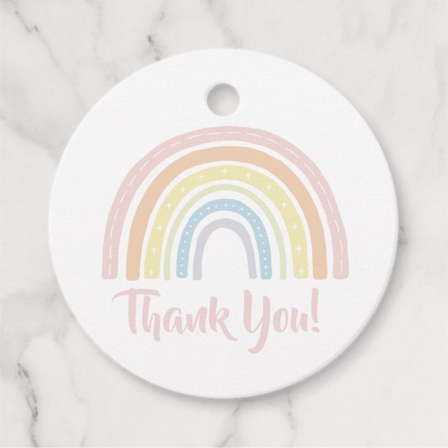 Pastel Boho Rainbow Favour Tags (Front)