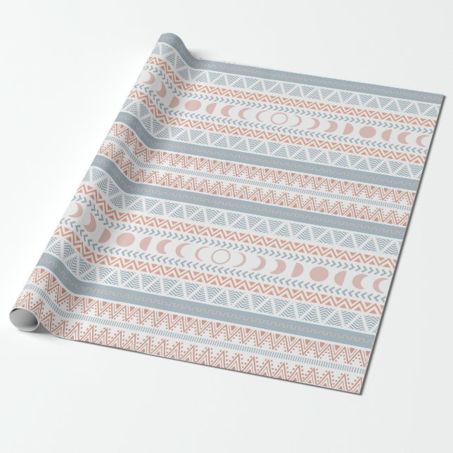 Pastel Boho Style Wrapping Paper (Unrolled)