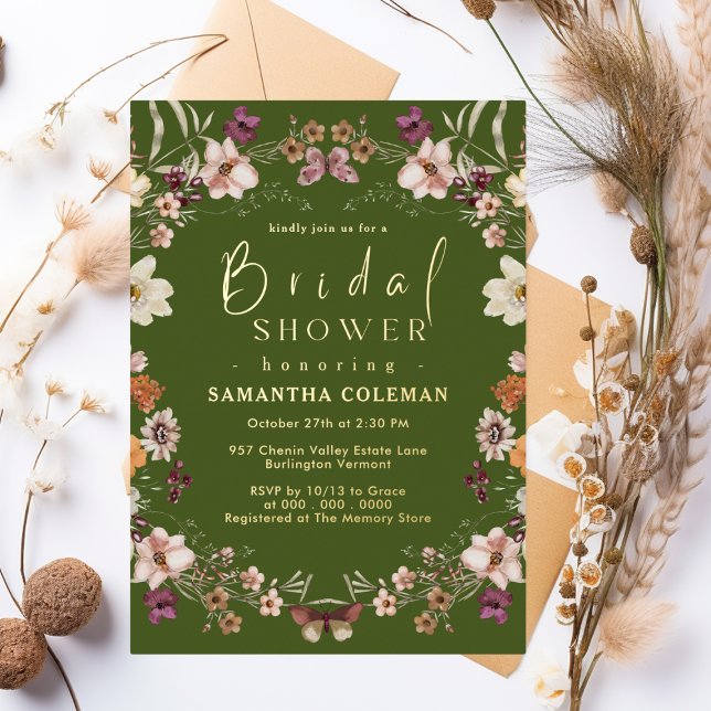 Pastel Boho Wildflower Moss Green Bridal Shower (Creator Uploaded)