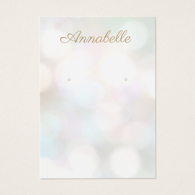 Pastel Bokeh Jewellery Earring Display Card (Front)