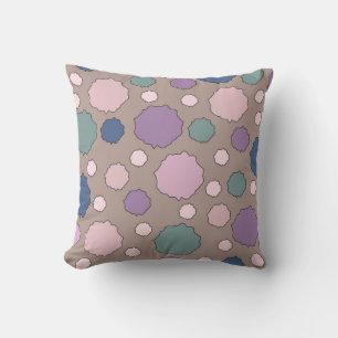 Pastel bold muted tones colourful polka dot pillow