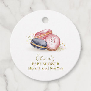 Pastel Bonjour Bébé French Macarons Baby Shower  Favour Tags