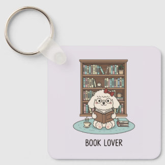 Pastel Book Lover Poodle Puppy Dog Tea Cozy Key Ring