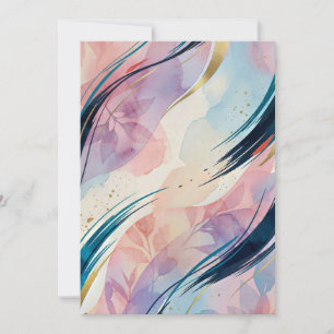 Pastel Botanical Watercolor Flow Abstract Invitation